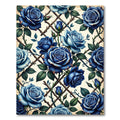 Blue Rose Trellis Botanical Rug