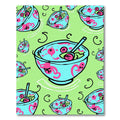 Aqua Pink Octopus Bowl Repeating Pattern Rug