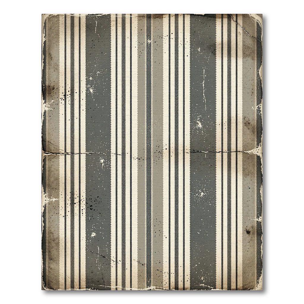 Distressed Gray Cream Vertical Stripes Rug