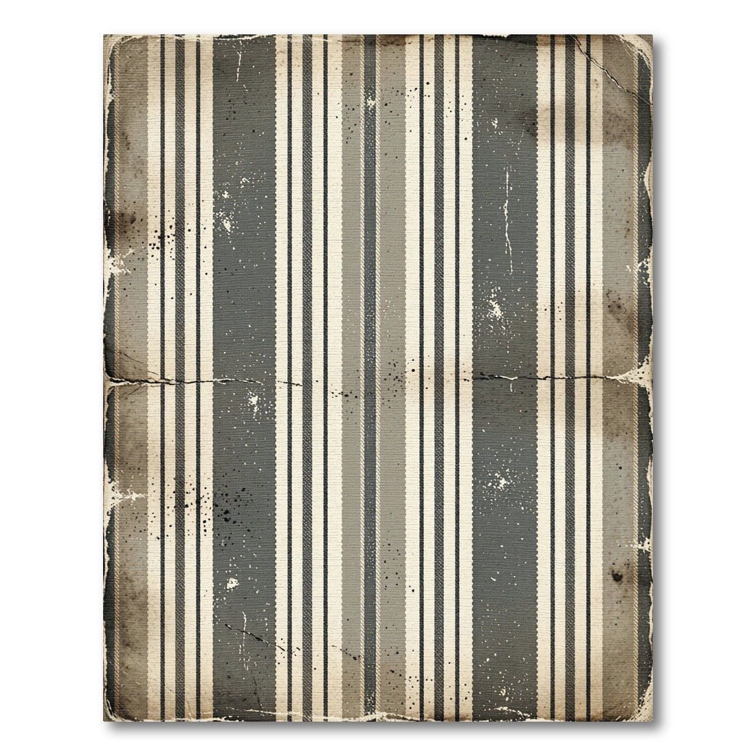Distressed Gray Cream Vertical Stripes Rug
