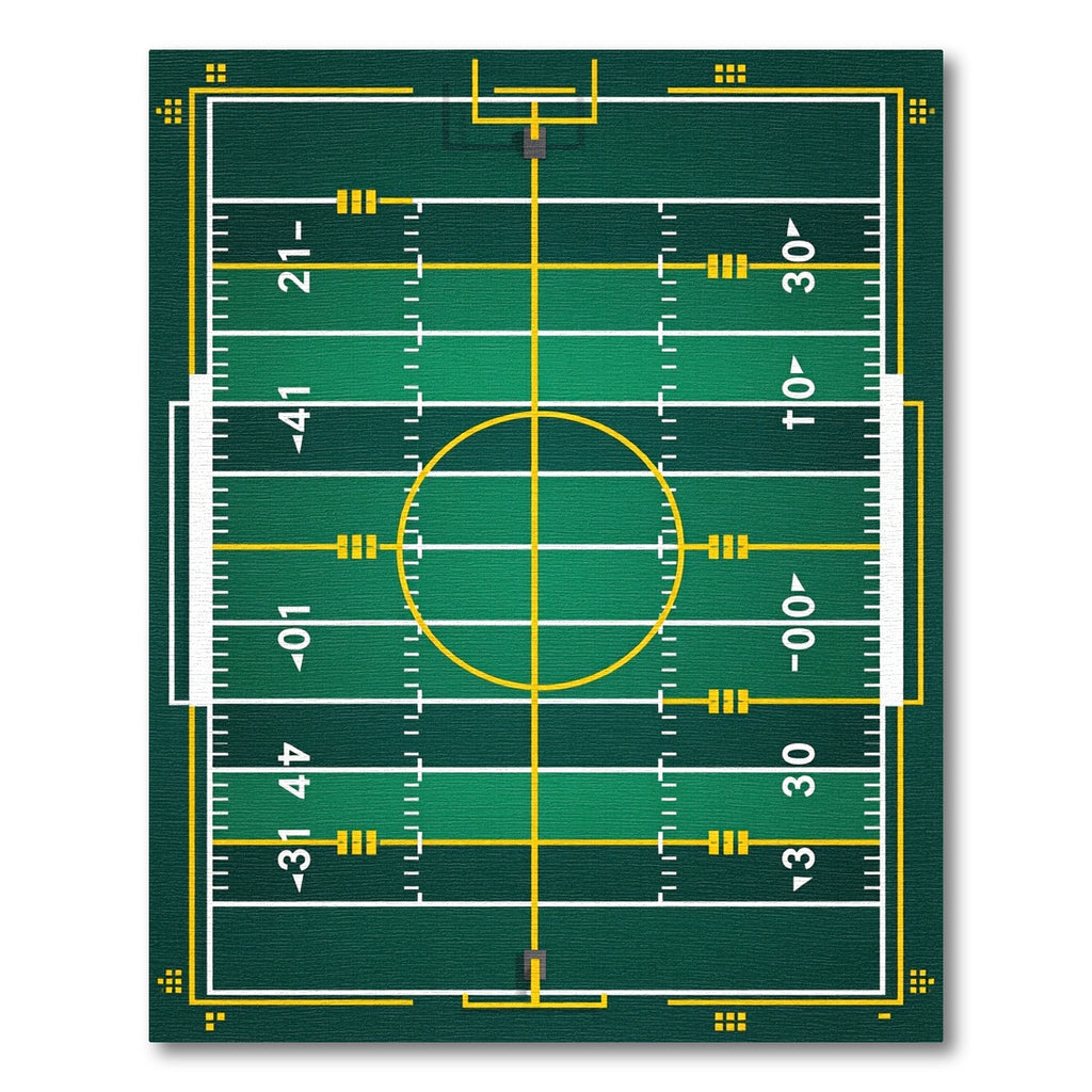 Athletic Field Green Grid Area Rug