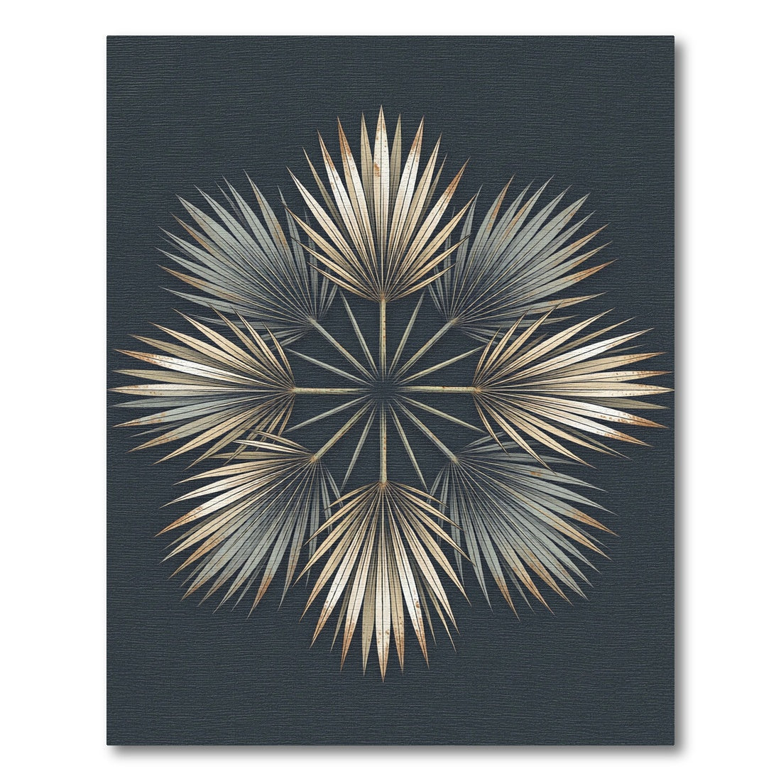 Gilded Tropical Palm Leaf Mandala Rug