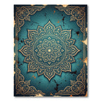 Teal Mandala Flourish Aged Rug