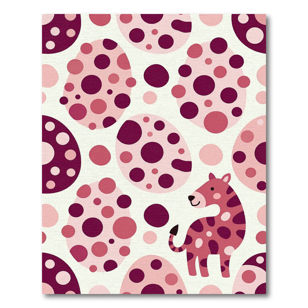 Playful Pink Spotted Giraffe Abstract Rug