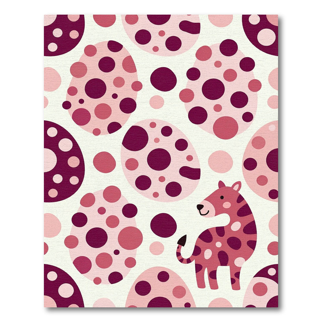 Playful Pink Spotted Giraffe Abstract Rug