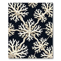 Beige Coral Black Underwater Pattern Rug