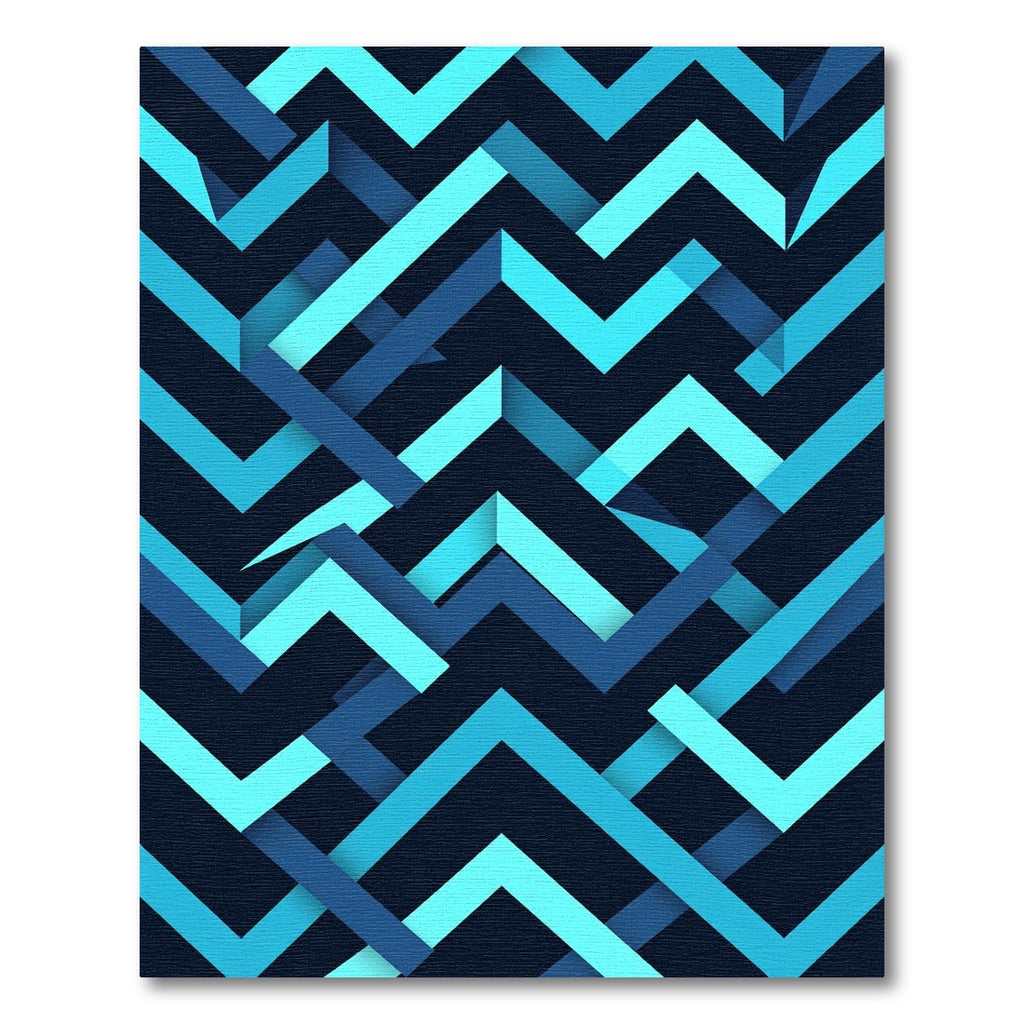Deep Ocean Chevron Geometric Rug