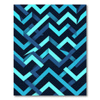 Deep Ocean Chevron Geometric Rug