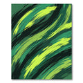Vibrant Green Brushstroke Swirl Rug