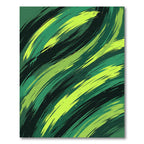 Vibrant Green Brushstroke Swirl Rug