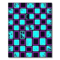 Neon Electric Blue Cyber Grid Rug