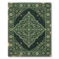 Emerald Verdant Ornamental Scroll Medallion Rug