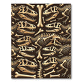 Prehistoric Fossil Bone Dark Brown Illustration Rug