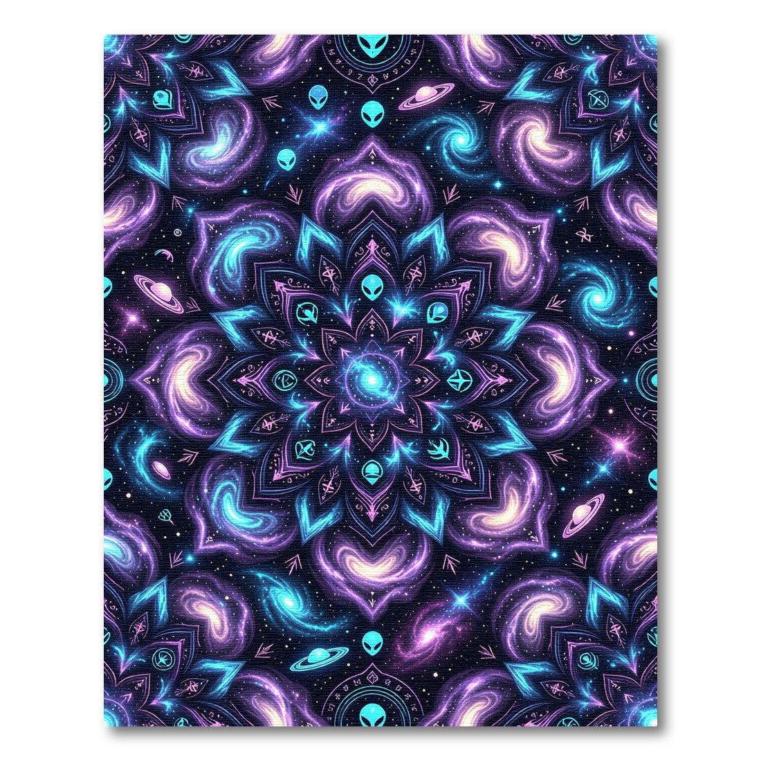 Cosmic Alien Mandala Galaxy Celestial Rug