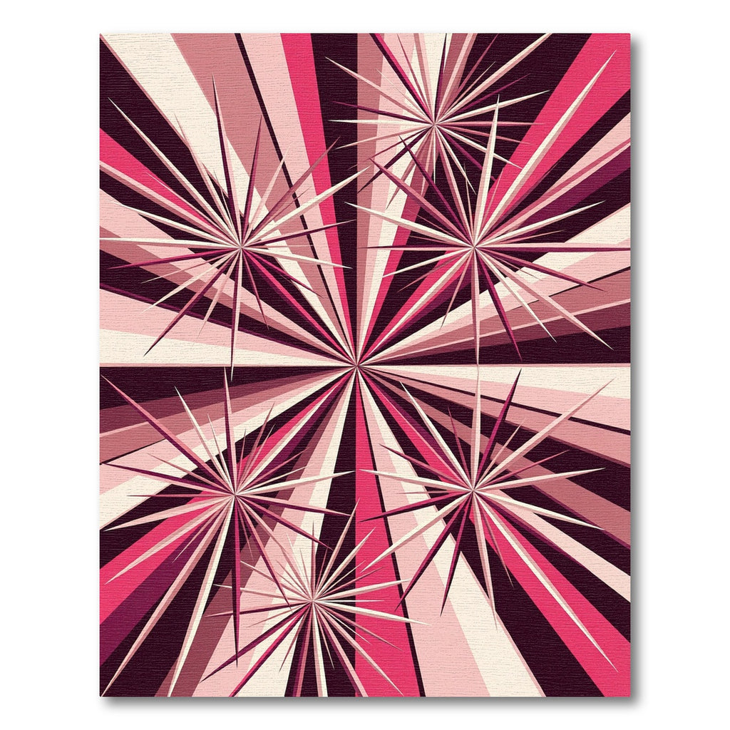 Radiant Pink Starburst Sunburst Rug