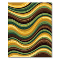 Golden Olive Wavy Linear Abstract Area Rug