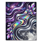Iridescent Celestial Crystal Fluid Wave Rug