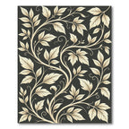 Earthy Tan Vine Scroll Floral Rug