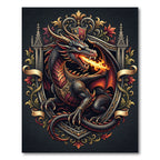 Gothic Crest Dragon Fire Rug