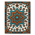 Geometric Star Turquoise and Terracotta Rug