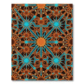 Celestial Starburst Teal and Amber Art Rug
