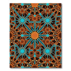 Celestial Starburst Teal and Amber Art Rug