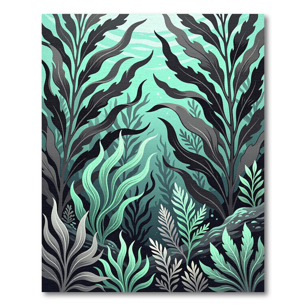 Lush Green Kelp Forest Seaweed Rug