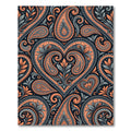 Coral Paisley Heart Floral Allegory Rug