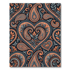 Coral Paisley Heart Floral Allegory Rug