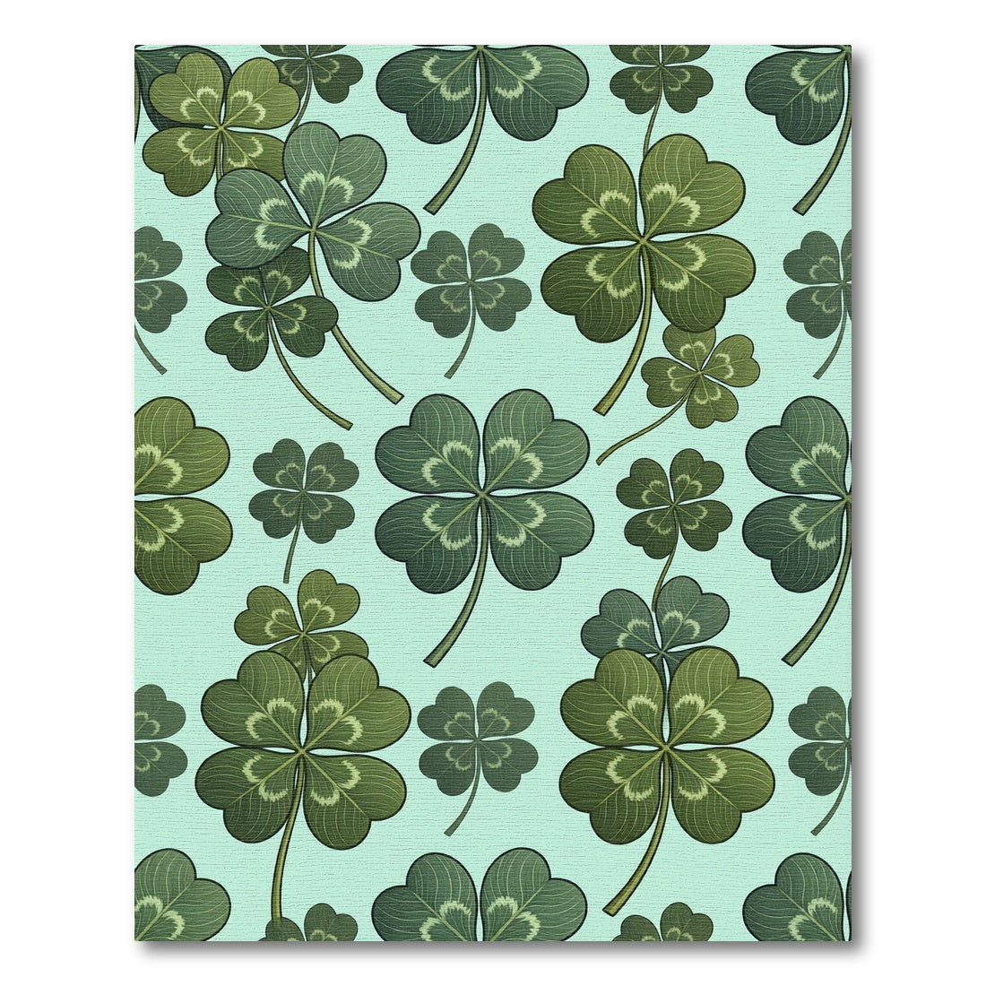 Whimsical Sage Clover Four Leaf Botanical Rug