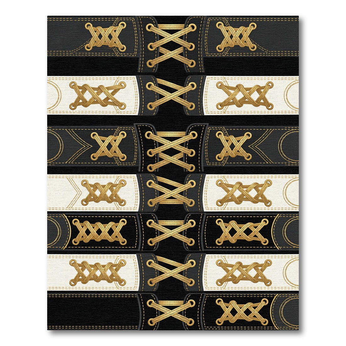 Laced Corset Monochromatic Geometric Grid Rug