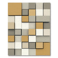 Geometric Cubes Mustard Grey White Rug