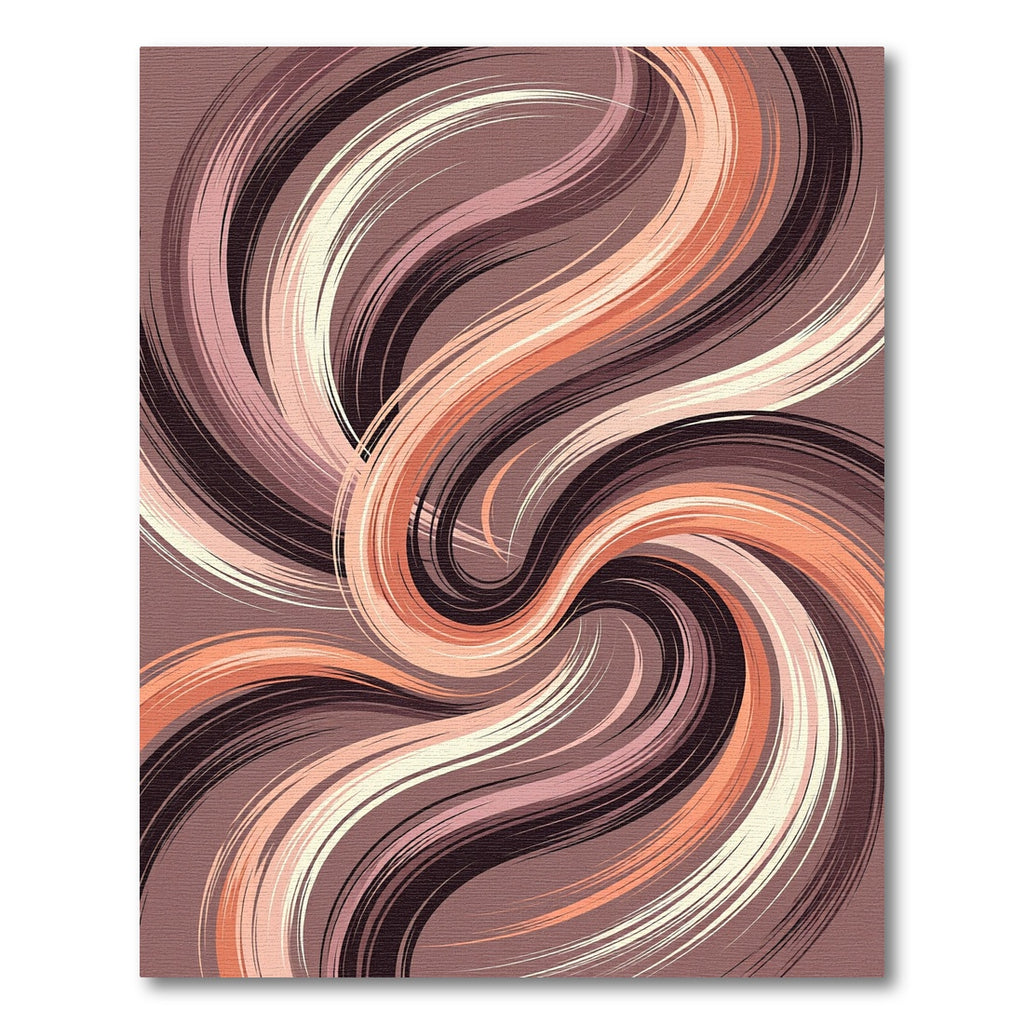 Modern Abstract Swirl Earth Tone Rug