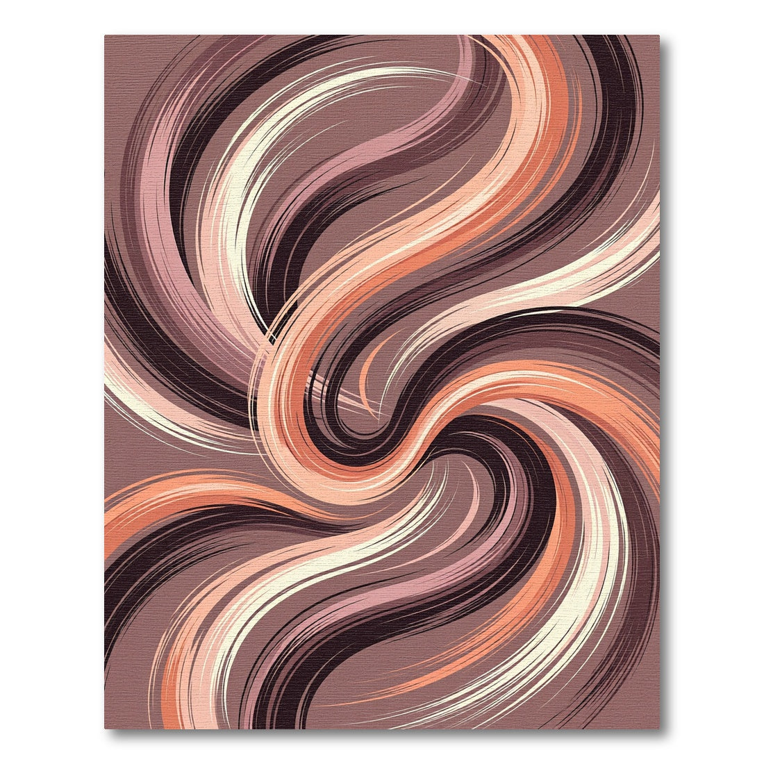 Modern Abstract Swirl Earth Tone Rug