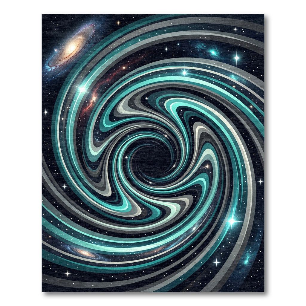 Cosmic Teal Swirl Galaxy Swirl Rug