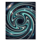 Cosmic Teal Swirl Galaxy Swirl Rug