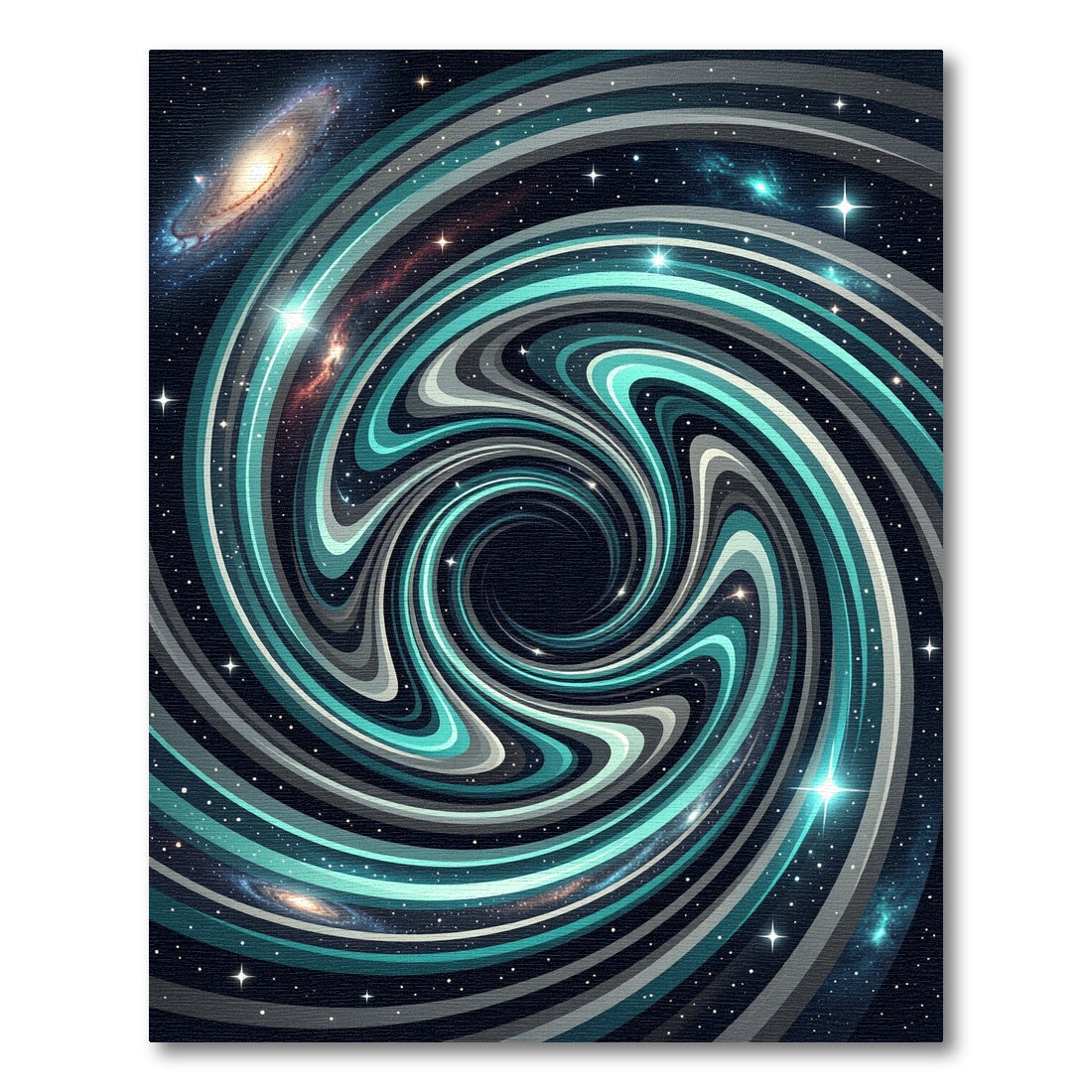 Cosmic Teal Swirl Galaxy Swirl Rug