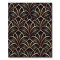 Art Deco Black Gold Fan Rug