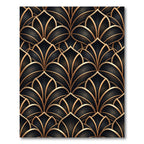 Art Deco Black Gold Fan Rug