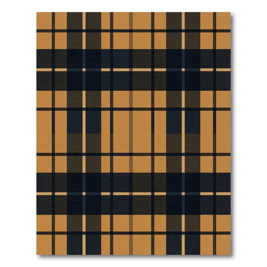 Classic Ochre and Charcoal Plaid Rug