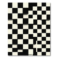 Black White Checkerboard Optical Illusion Rug