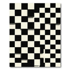 Black White Checkerboard Optical Illusion Rug