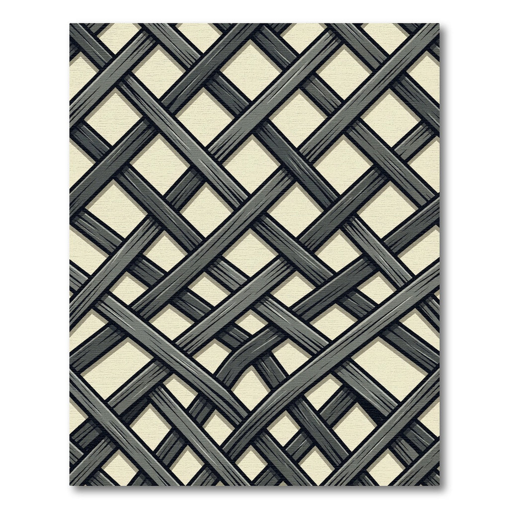 Arching Gray Wood Lattice Rug