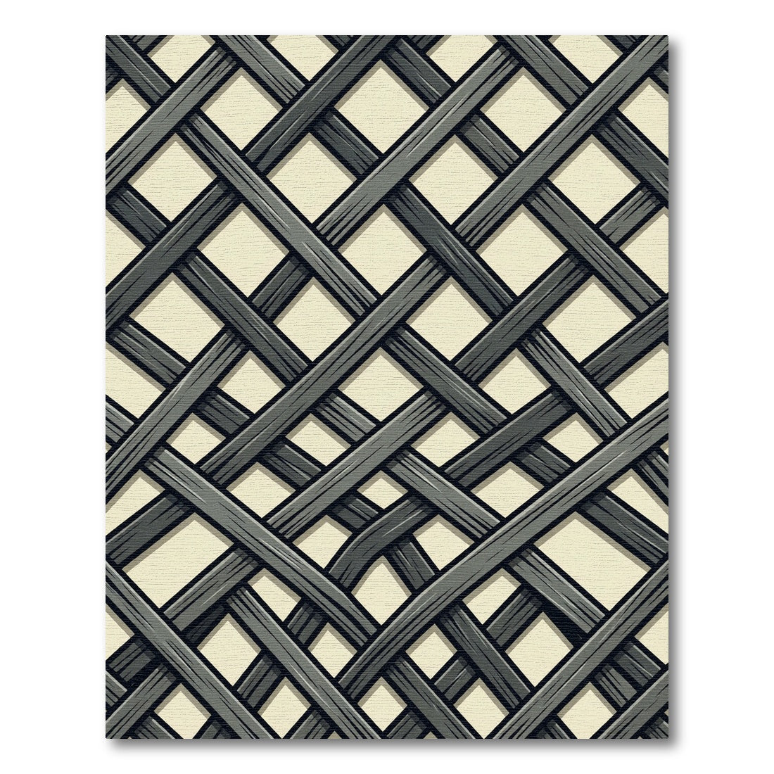 Arching Gray Wood Lattice Rug