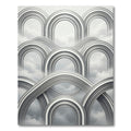 Monochromatic Silver Cloud Arched Structure Rug