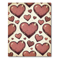 Vintage Distressed Red Heart Scattered Rug