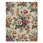 Rose Blossom Bouquet Garden Print Rug