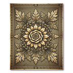 Golden Acanthus Leaf Medallion Gilded Rose Rug