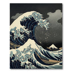 Deep Blue Ocean Wave Mt Fuji Rug