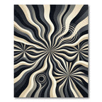 Monochrome Wavy Swirl Abstract Area Rug